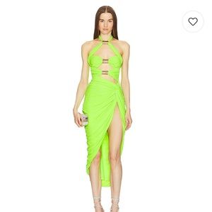 Michael Costello X REVOLVE bright green midi dress